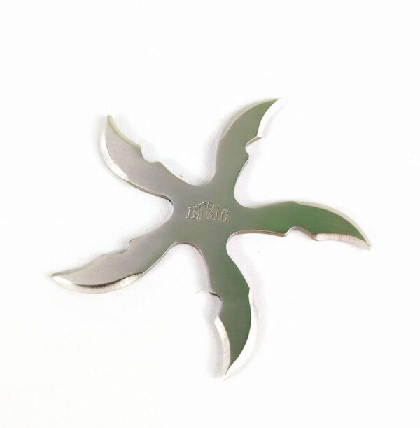 Shuriken ninja con 5 puntas en acero cromado BF816