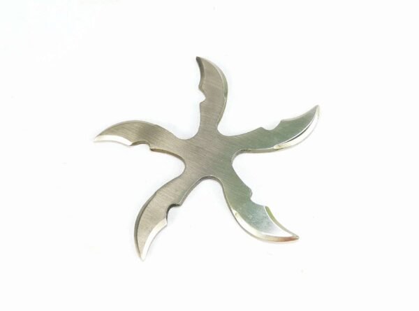 Shuriken ninja con 5 puntas en acero cromado BF816