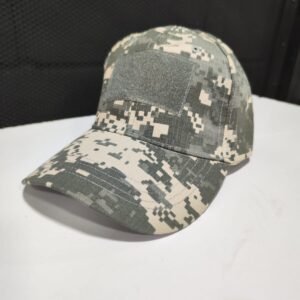 Gorra táctica beisbolera pixelada gris con velcros