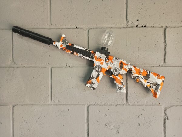 Pistola Hidrogel/Gelblaster MP9 Naranja – Gris