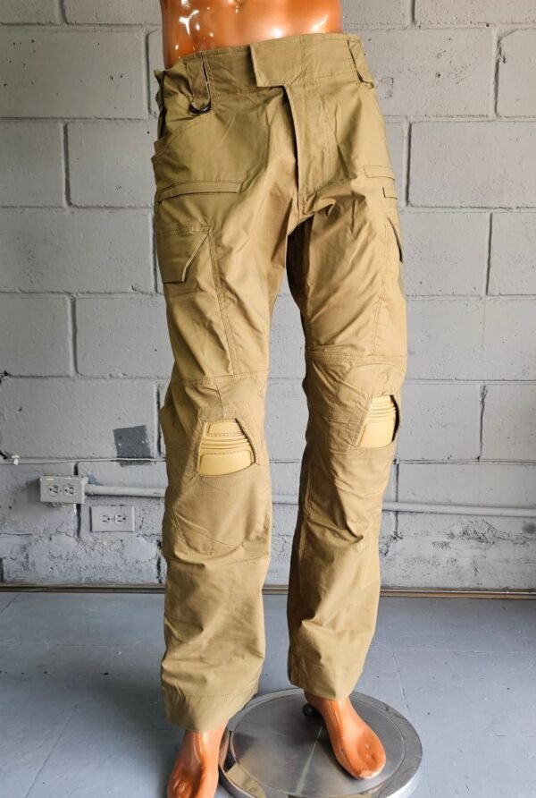 Pantalon Tactical 9 Bolsillos Verde Rodilleras Resorte en  Laterales de Cintura (TALLA 34)