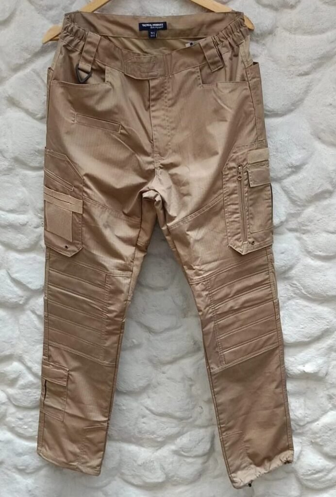 Pantalon Tela Galleta Kaki 10 Bolsillos Con Refuerzo En Rodilla (TALLA 30/32)
