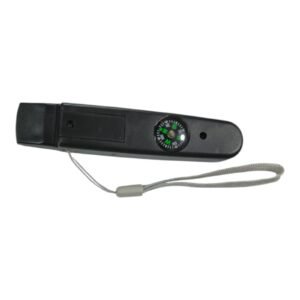 Silvato Multifuncional Brujula, linterna, laser – negro