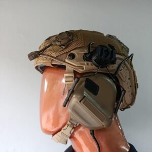 Casco Táctico Con Auriculares, Casco Ajustable Con Cubierta