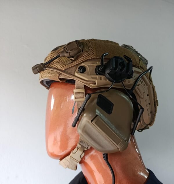 Casco Táctico Con Auriculares, Casco Ajustable Con Cubierta