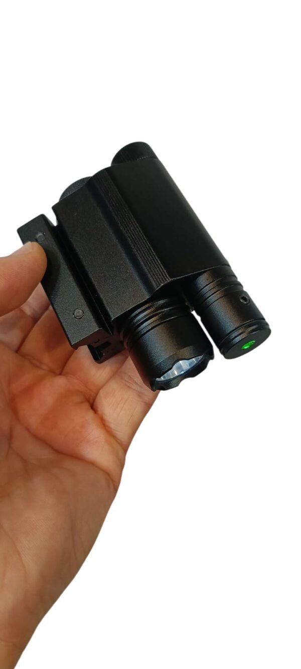 Mira laser con linterna rayo verde para rifle y pistola