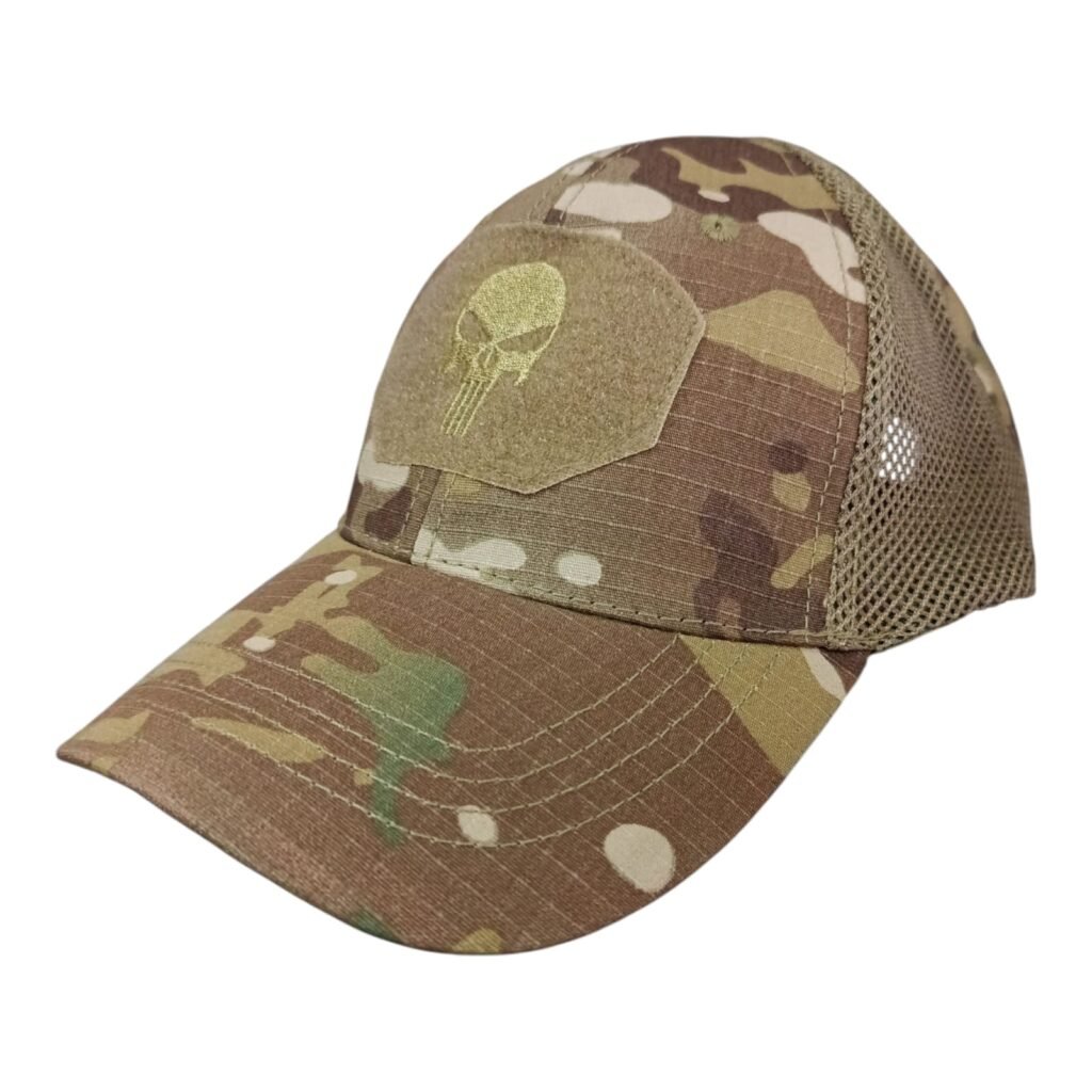 Gorra Multicam verde con Calavera y Malla