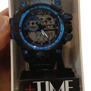 Reloj +TIME negro manecillas azules