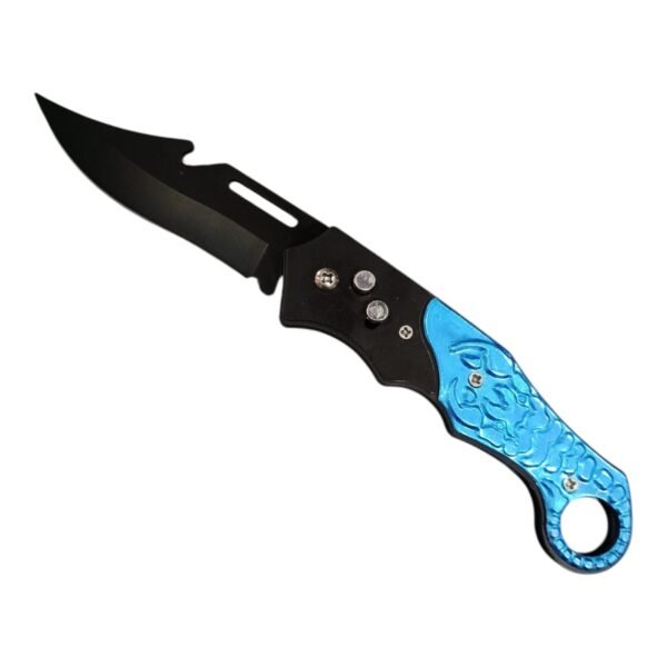 Navaja automatica negra cacha escorpion azul