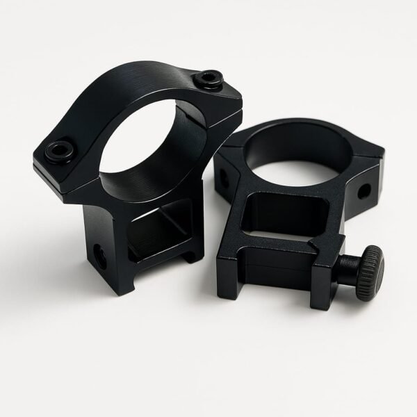 SOPORTE/BASE/ANILLA DE MONTAJE PARA MIRA TELESCOPICA RIEL 22 mm, alta 28.5mm y orificio de 25,4mm