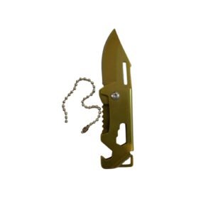 Navaja de Bolsillo Plegable dorado con Llavero-83mm