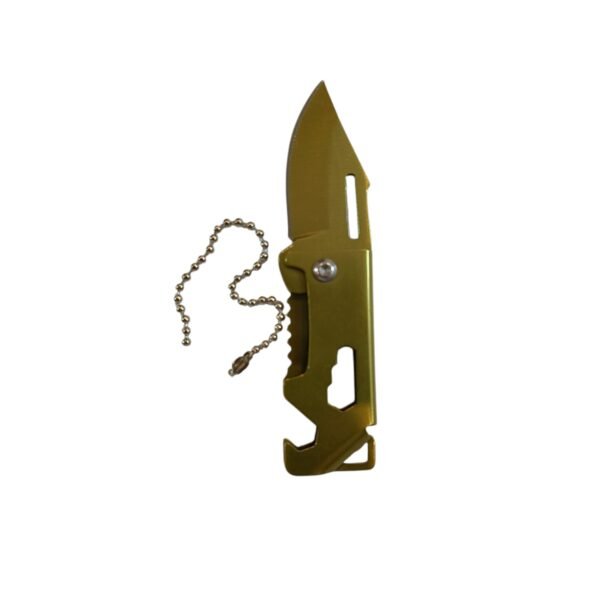 Navaja de Bolsillo Plegable dorado con Llavero-83mm