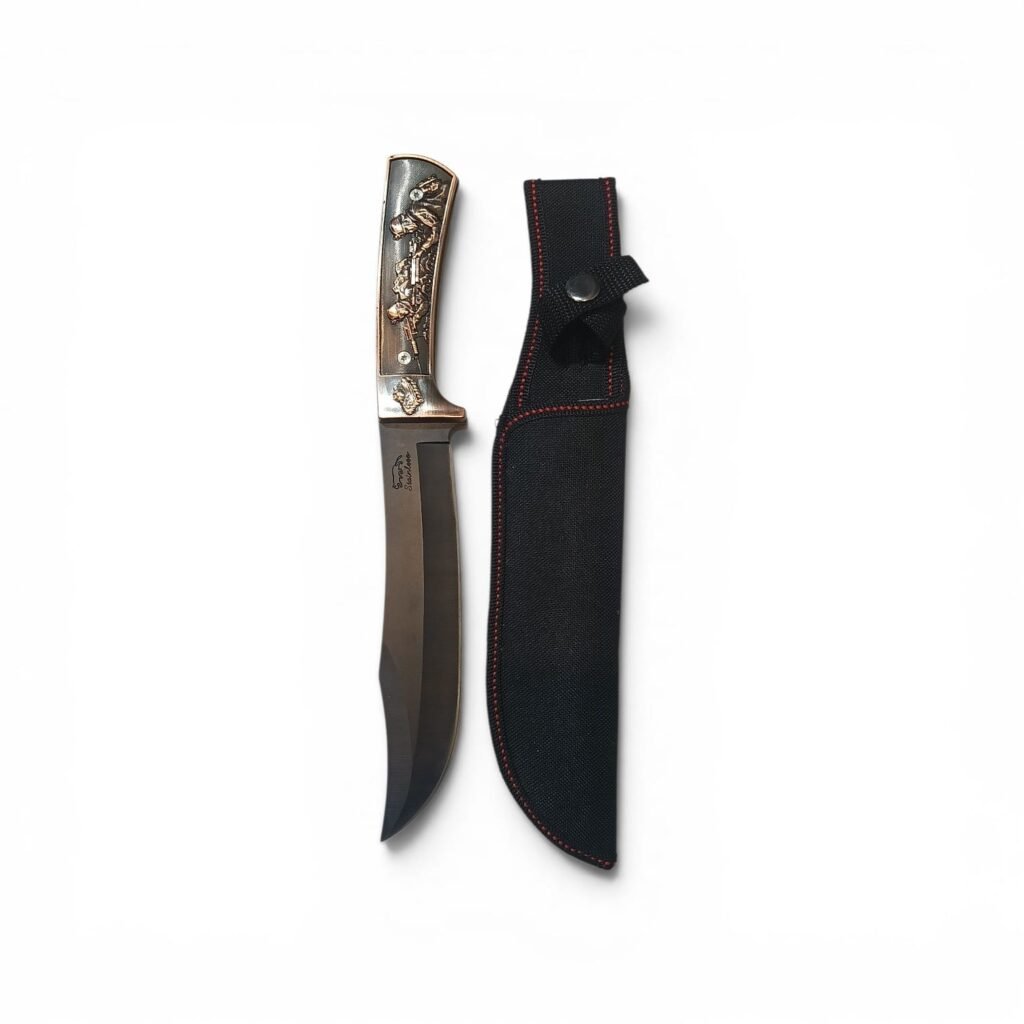 CUCHILLO STAINLESS EMPUÑADORA COLOR COBRE SOLDADOS 30 CM con estuche