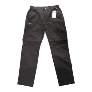 Pantalon Negro con Cremallera en Rodilla para transformarse en Bermuda (Talla 2XL)