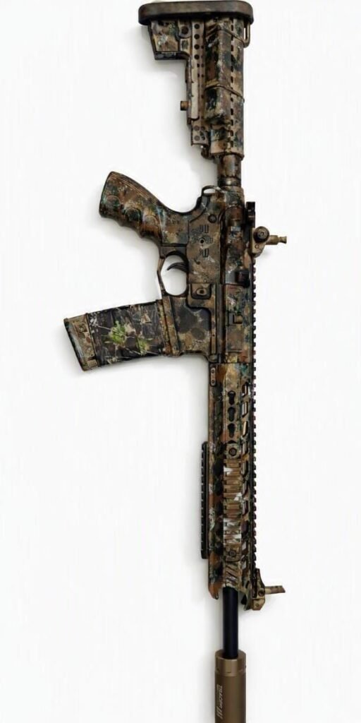 Rifle de airsoft tipo AR-15 camuflada segunda mano (6mm)