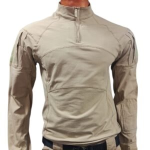 CAMIBUZO COYOTE EN ALGODON REFUERZO EN CODERA (TALLA XL)